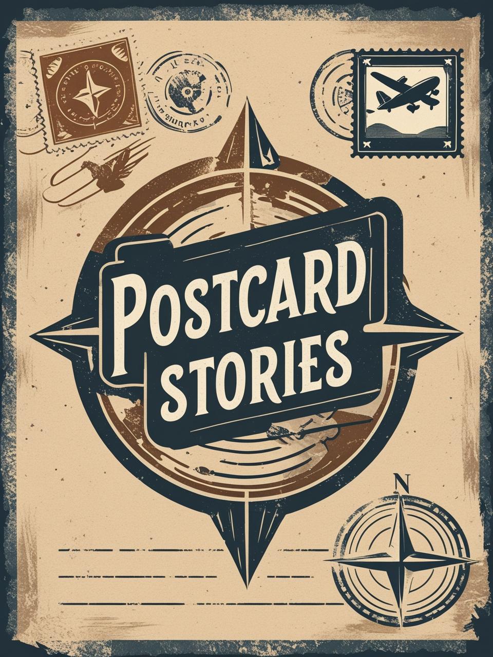 Vintage-style poster with 'Postcard Stories'